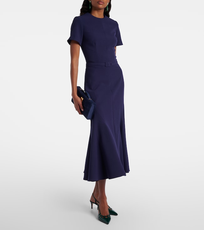 Safiyaa Luisa belted crêpe midi dress