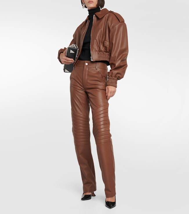 GIUSEPPE DI MORABITO High-rise straight leather pants