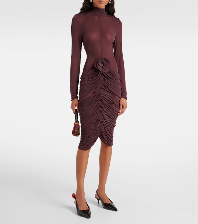 Magda Butrym Floral-appliqué midi dress