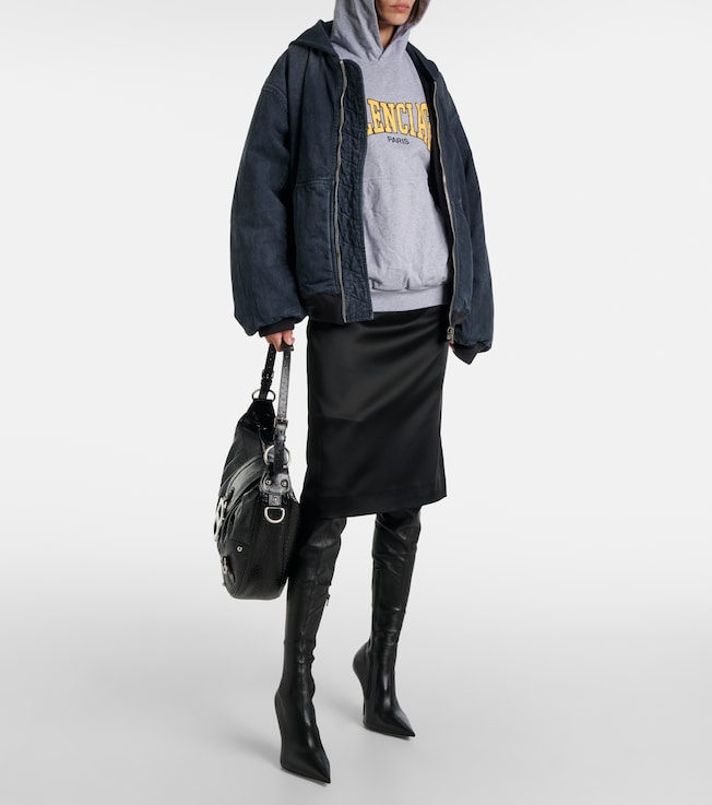 Balenciaga Logo cotton jersey hoodie
