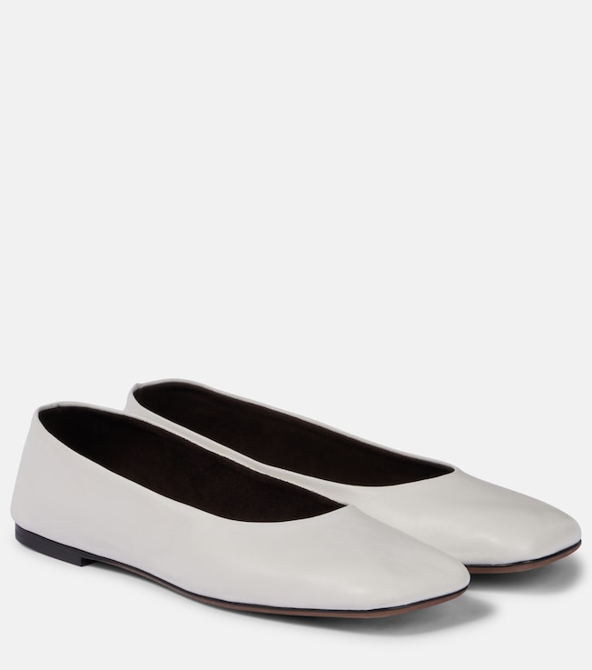 The Row Square leather ballet flats