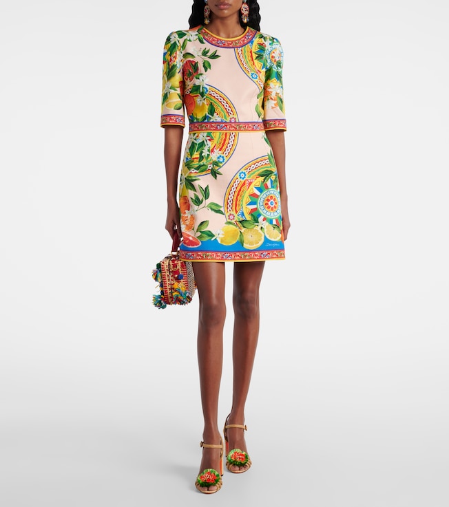 Dolce&Gabbana Printed cotton-blend minidress