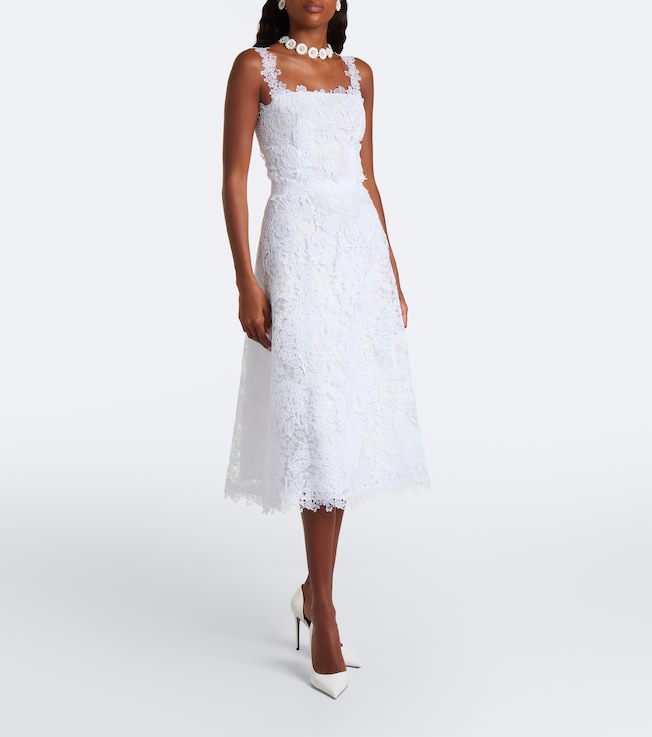 Carolina Herrera Floral guipure lace midi dress
