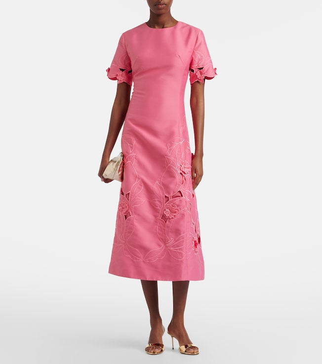 LEO LIN Caroline laser-cut midi dress