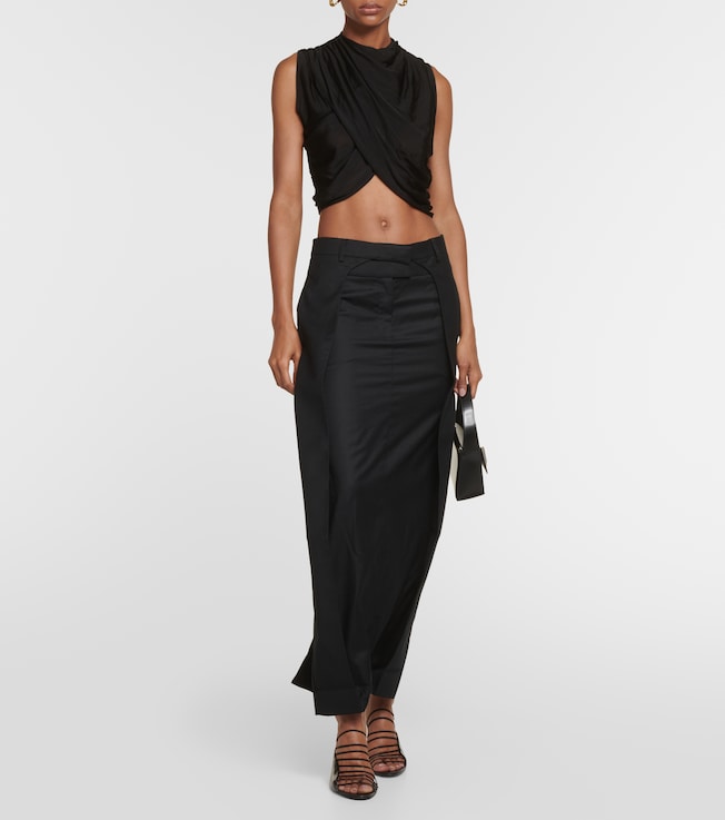 Aya Muse Fera pleated wool maxi skirt