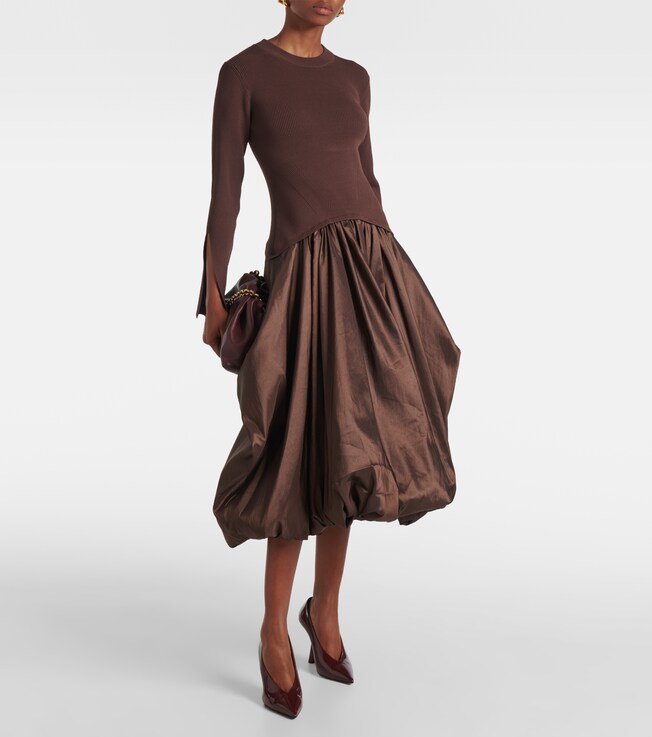 SIMKHAI Kenlie gathered midi dress