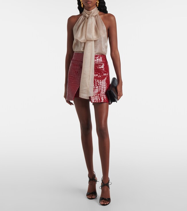 Tom Ford Croc-effect leather miniskirt