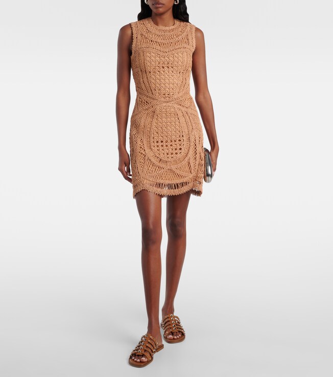 SIMKHAI Coen raffia-blend minidress