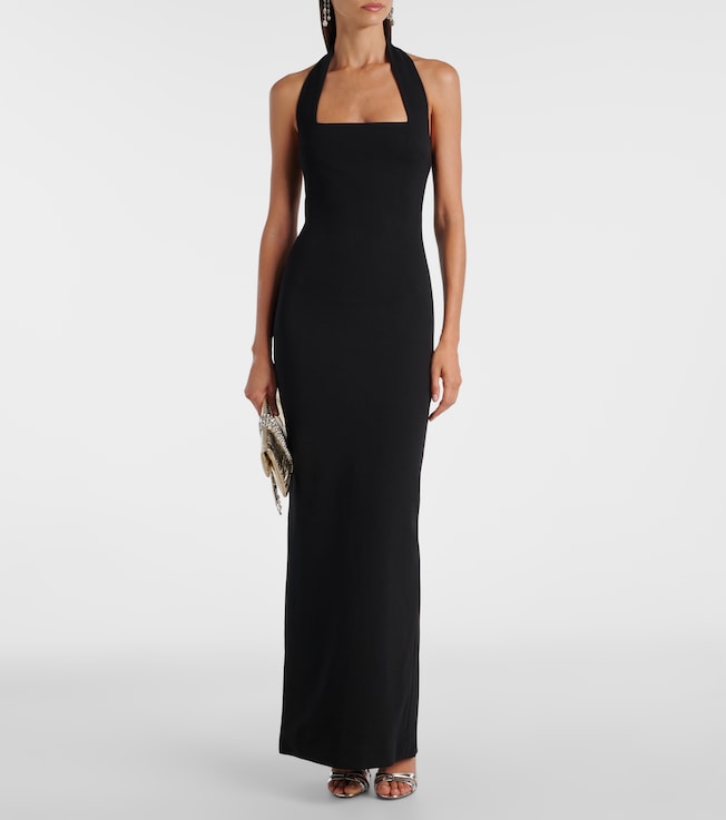 Solace London Ilona halterneck crêpe gown