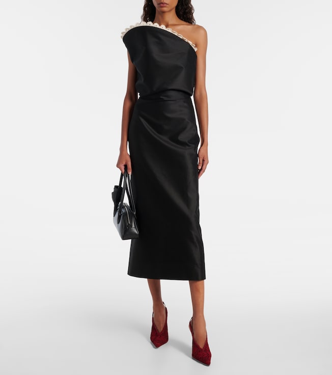 Magda Butrym Crochet-trimmed cotton midi dress