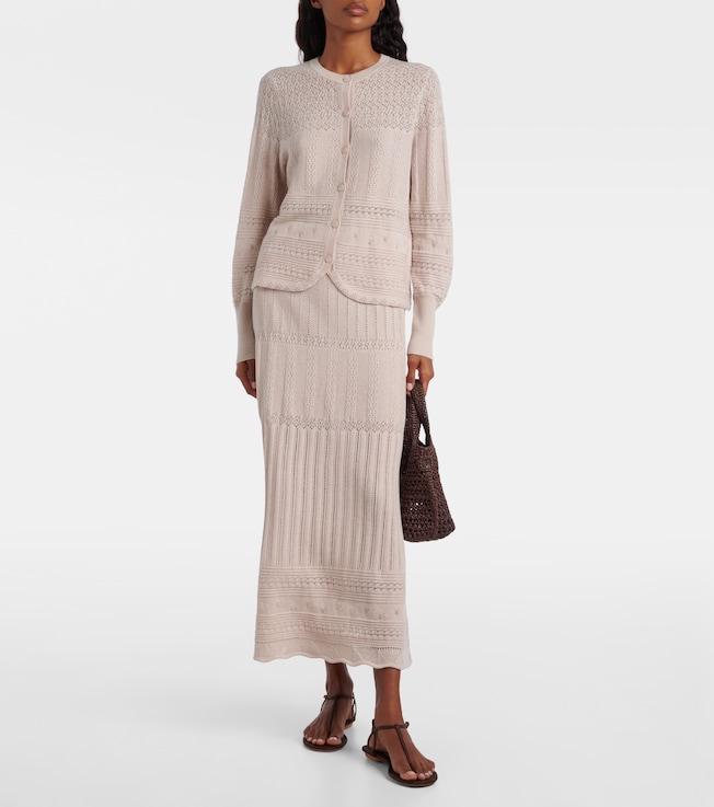 Eres Trio pointelle wool and cashmere cardigan
