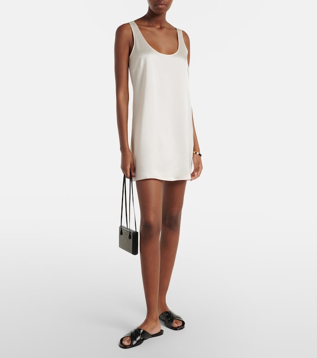 LESET Barb satin minidress