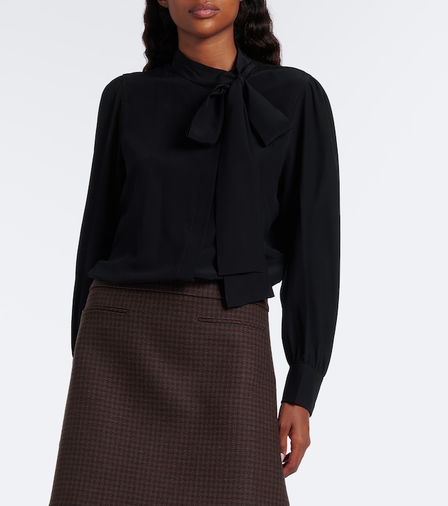 Gucci Tie-neck silk crêpe de chine blouse