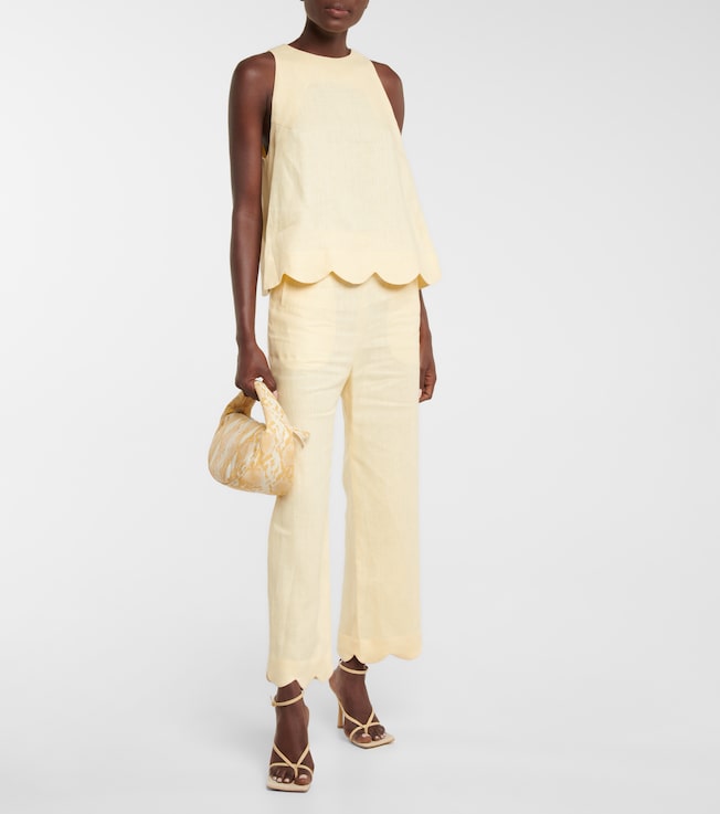 Lisa Marie Fernandez Linen high-rise straight pants