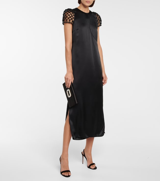 Safiyaa Audun silk satin midi dress