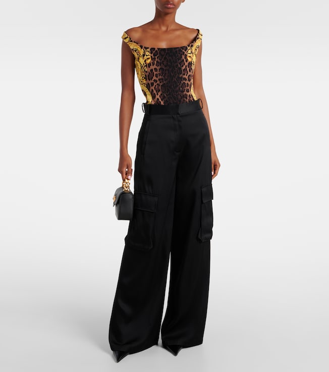 Versace Barocco silk bodysuit