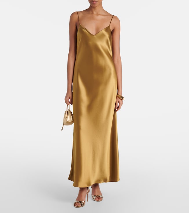 Galvan Provence satin slip dress