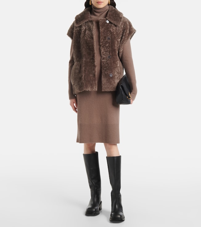 JOSEPH Cashmere turtleneck midi dress