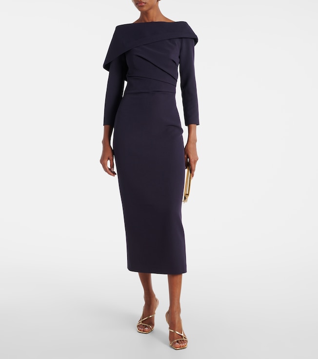 Safiyaa Off-shoulder crêpe midi dress