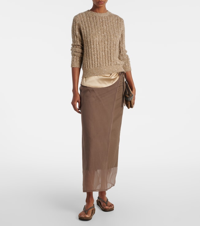 Brunello Cucinelli Open-knit sequined sweater