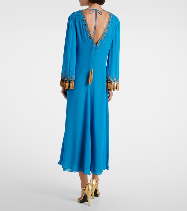 Valentino Garavani Valentino Garavani Embellished silk georgette midi dress