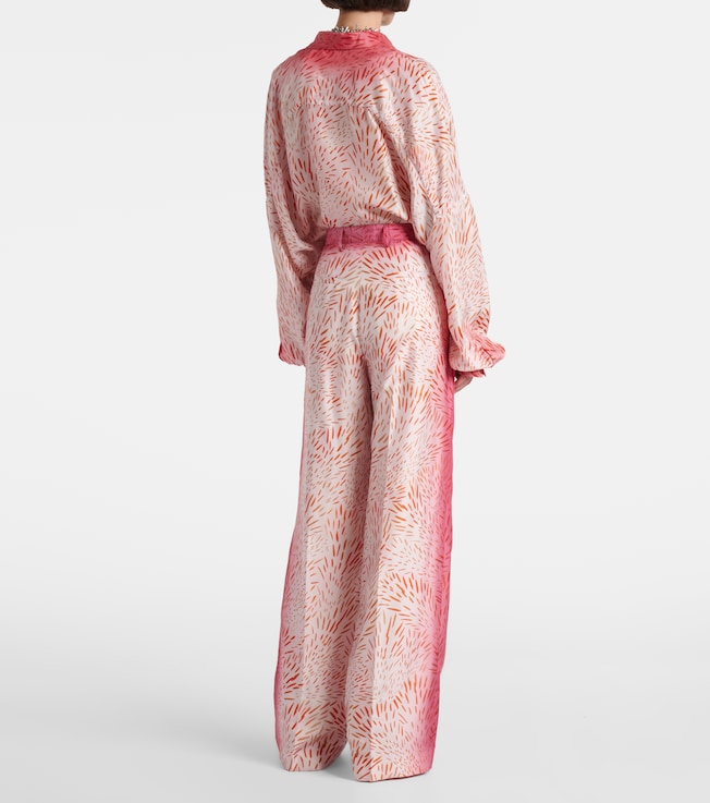 Dries Van Noten Dries Van Noten Printed silk wide-leg pants