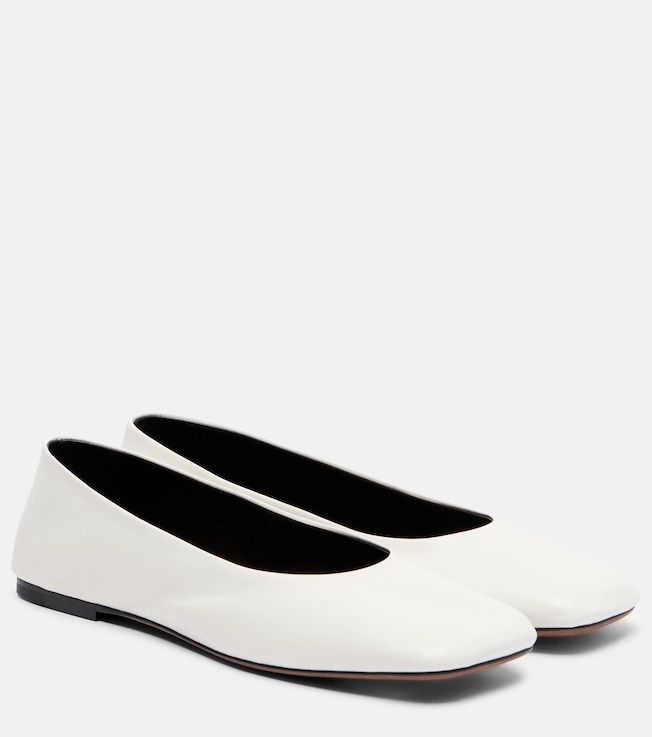 The Row Square leather ballet flats