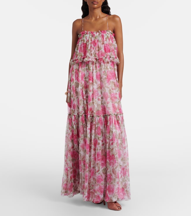 Chloé Floral silk georgette maxi dress