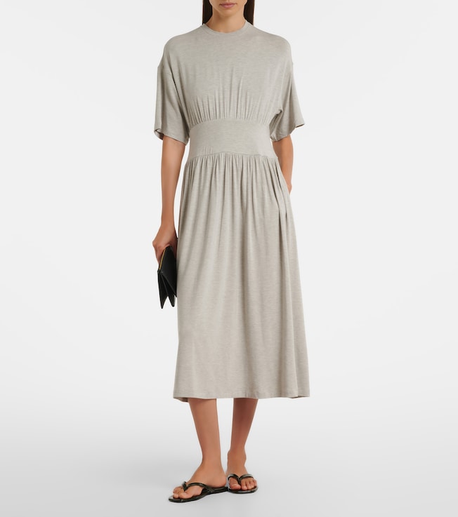 TOTEME Jersey gathered midi dress