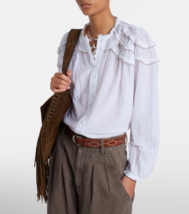 Marant Étoile Christa ruffled cotton-blend blouse