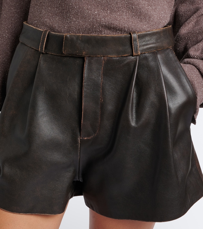 ARMA Arma High-rise leather shorts
