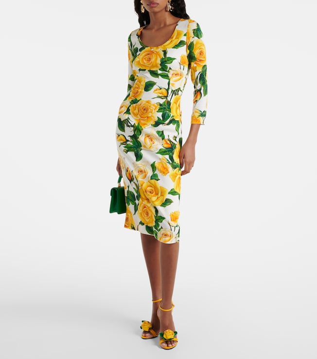 Dolce&Gabbana Floral silk-blend midi dress