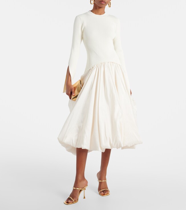 SIMKHAI Kenlie taffeta-trimmed midi dress