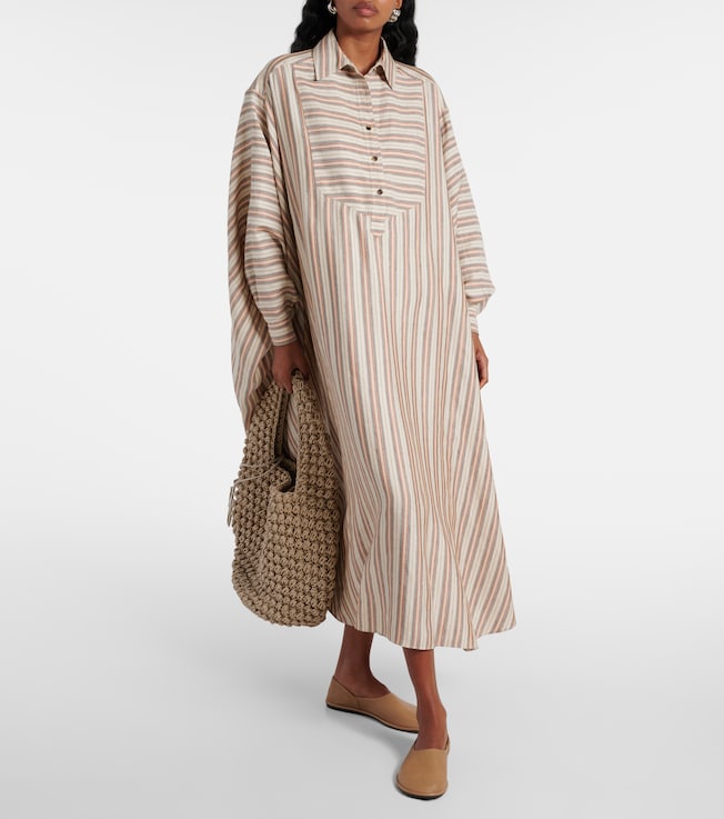 Loro Piana Striped linen and silk kaftan