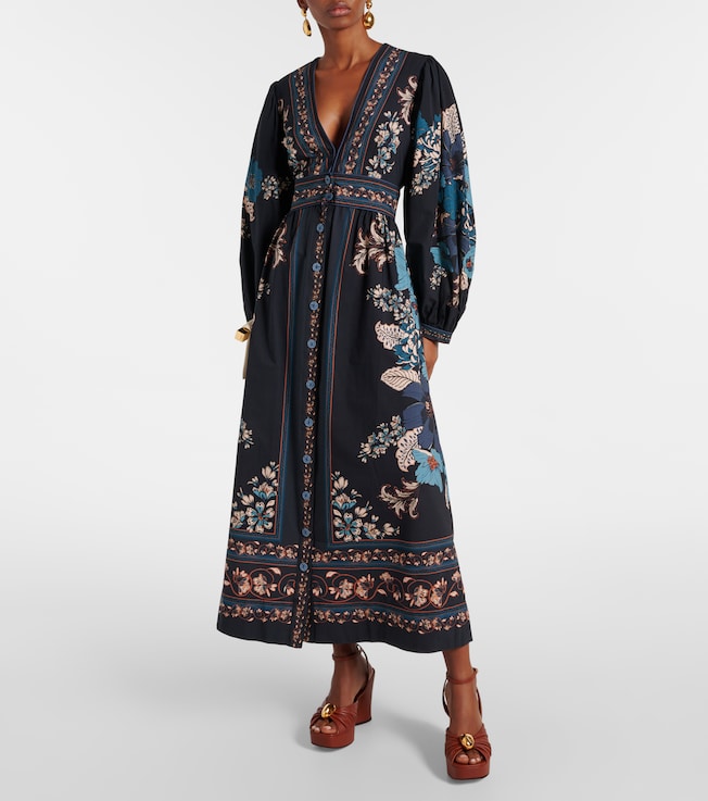 FARM Rio Blossom Tapestry cotton midi dress