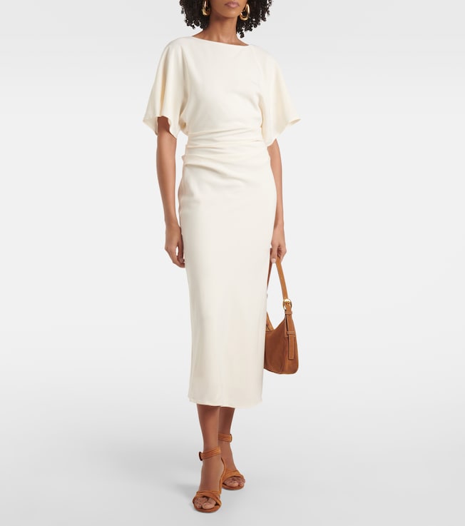 Staud Amelie gathered crêpe midi dress