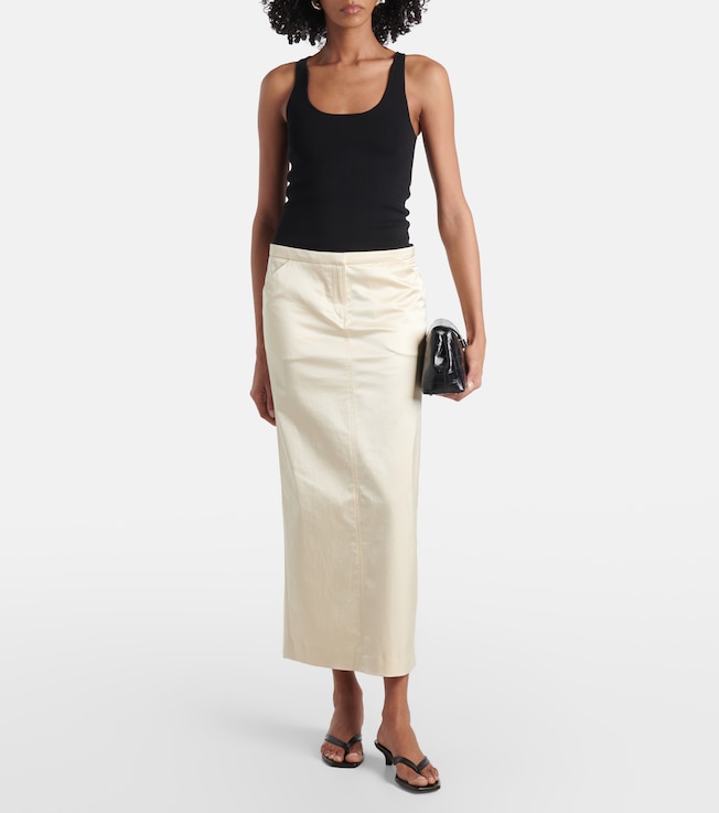 TOTEME Cotton-blend satin maxi skirt
