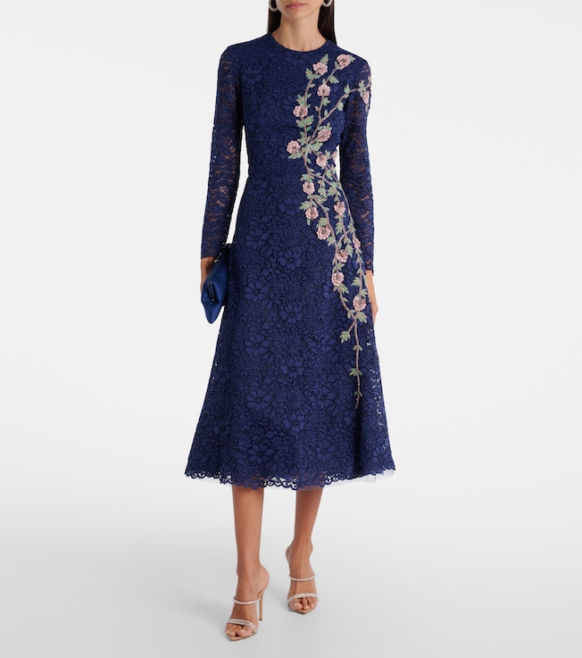 Costarellos Marlena embellished lace cocktail dress