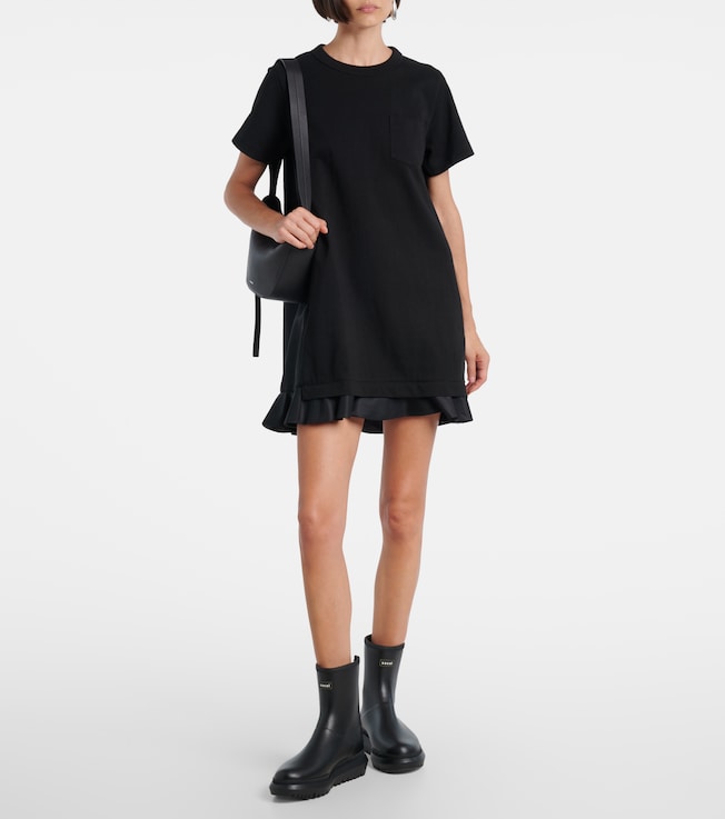 Sacai Ruffled cotton minidress
