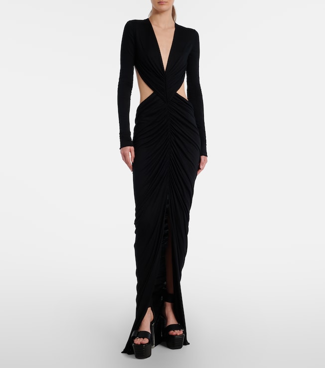 Rick Owens Poppy ruched open-back jersey gown