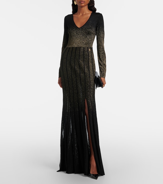 ROBERTO CAVALLI Glitter pleated gown