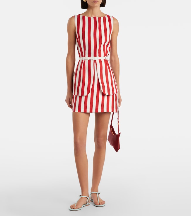 POSSE Alice stripped linen miniskirt