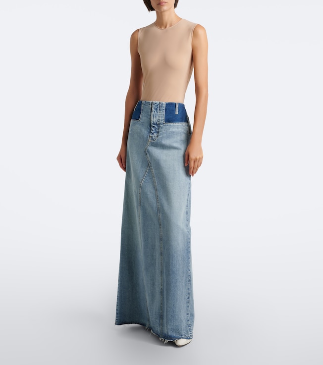 Maison Margiela Paneled denim maxi skirt