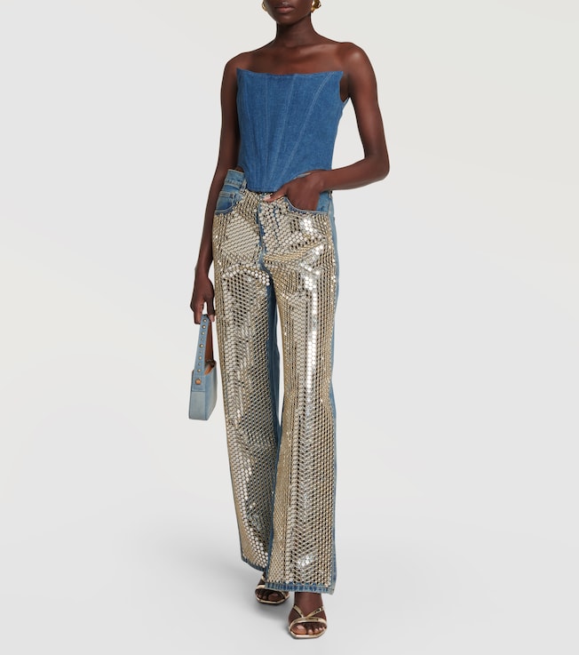 GIUSEPPE DI MORABITO Denim bustier top