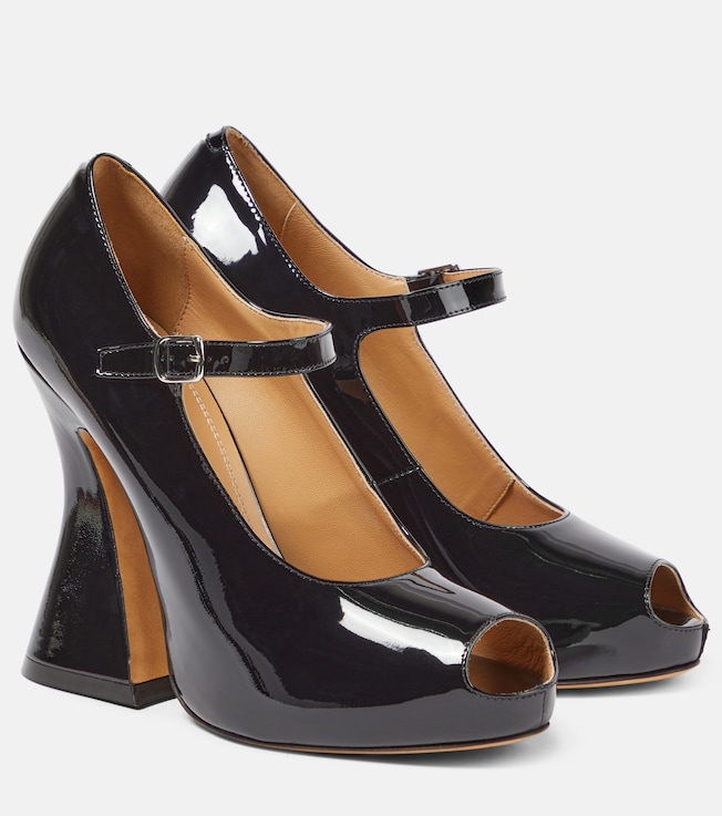 Maison Margiela Patent leather peep-toe Mary Jane pumps