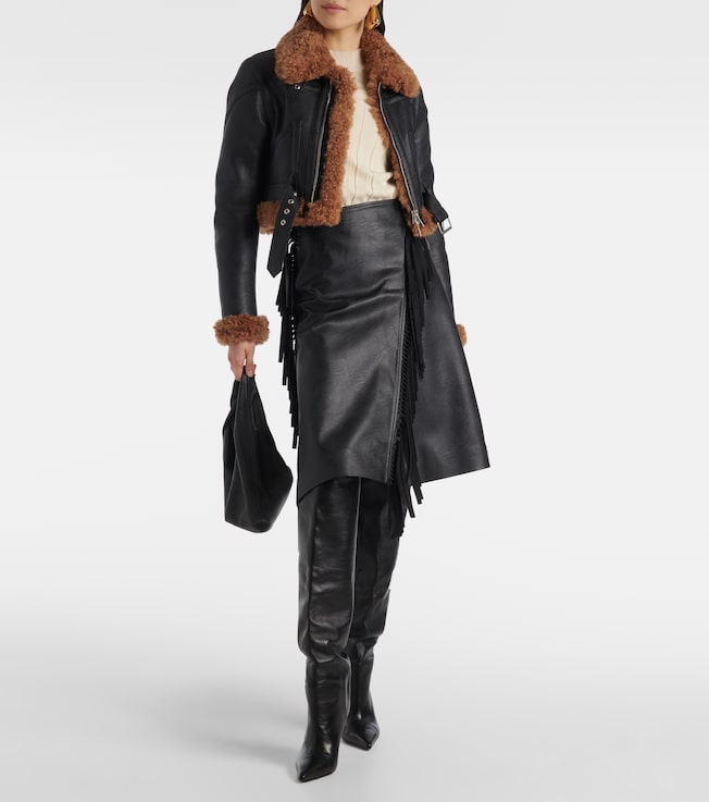 Stella McCartney Alter mat faux leather midi skirt