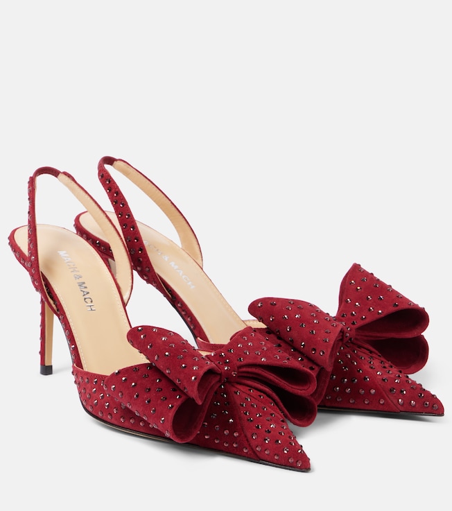 MACH & MACH Le Cadeau 85 suede slingback pumps