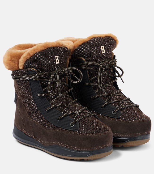 BOGNER Verbier shearling-trimmed suede ankle boots
