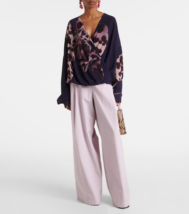 Dries Van Noten High-rise cotton wide-leg pants