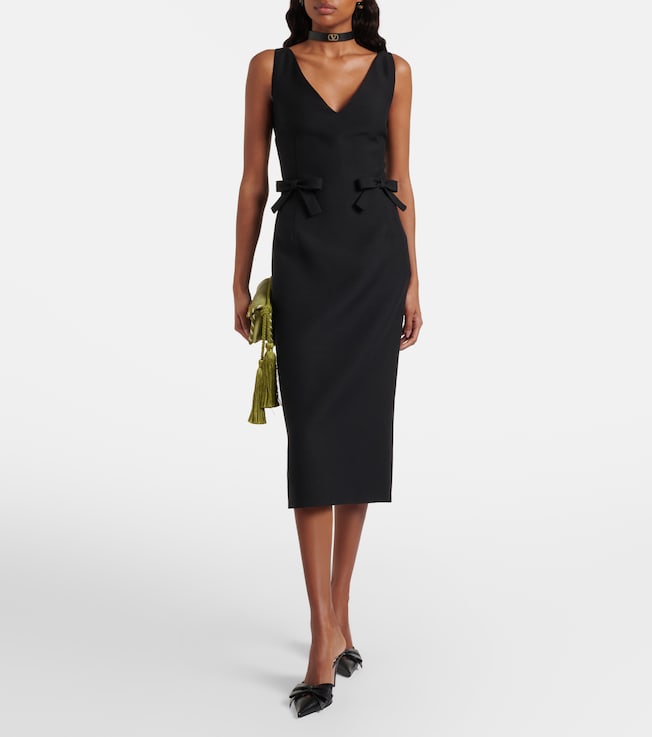 Valentino Crepe Couture bow-detail midi dress